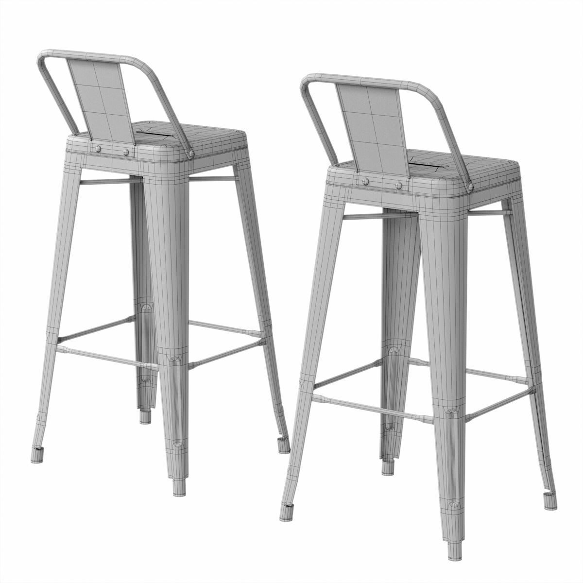 Xavier Pauchard Tolix Style Metal Bar Stool 3D model_7