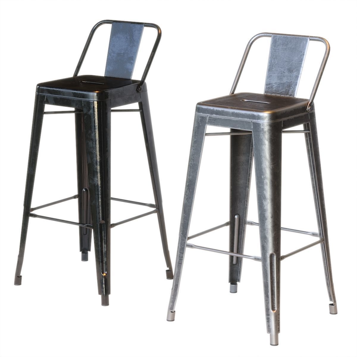 Xavier Pauchard Tolix Style Metal Bar Stool 3D model_1