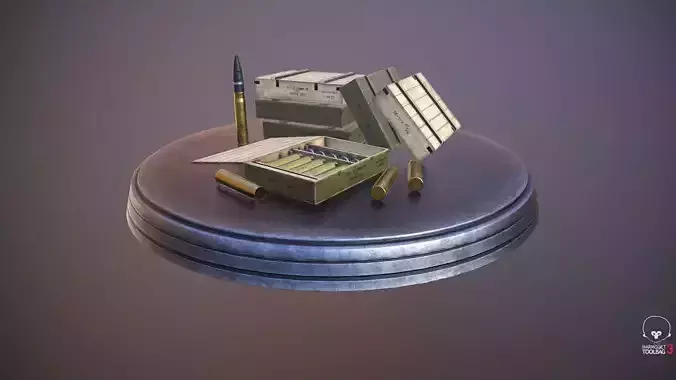 Soviet 76-mm shells boxes low poly Low-poly 3D model