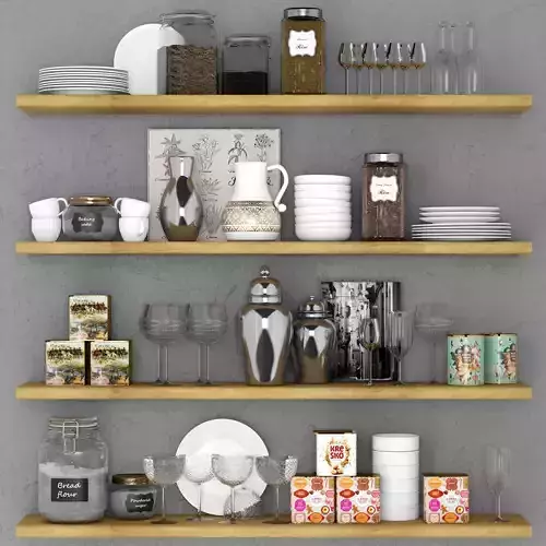 Set-138 kitchen shelves