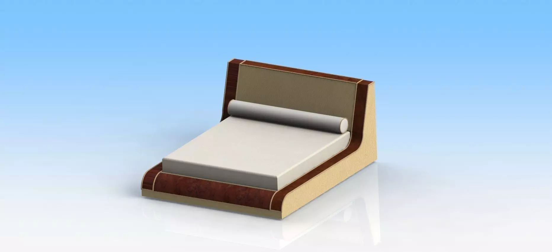 simple upholstered bed Free 3D model