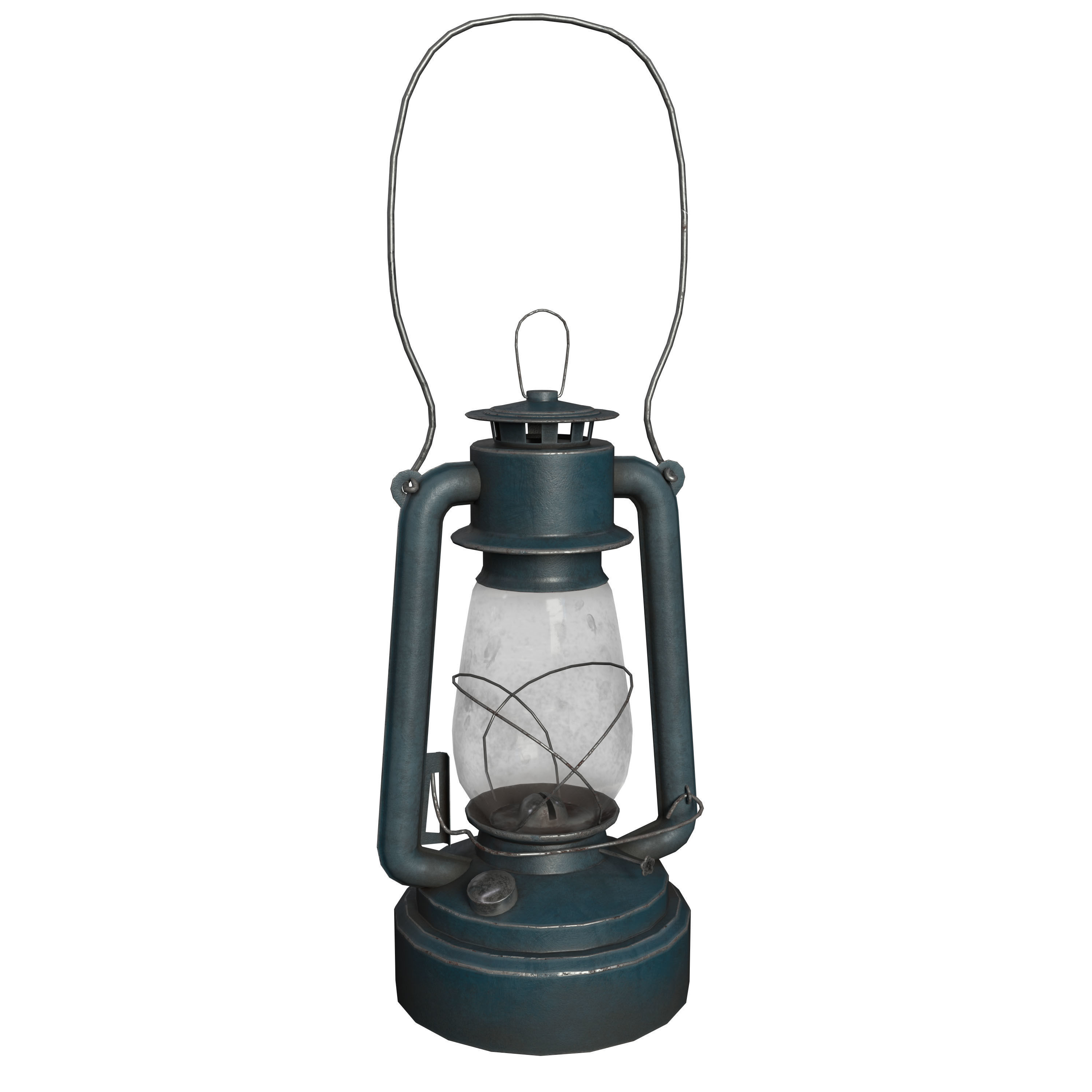 Old Painted Kerosene Lamp - 6 colors Low-poly 3D model_1