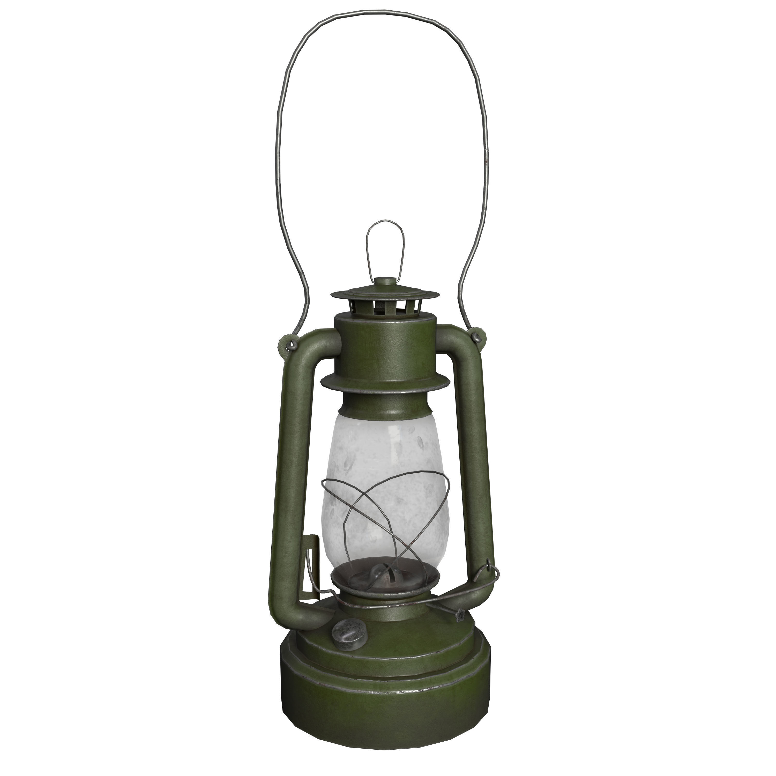 Old Painted Kerosene Lamp - 6 colors Low-poly 3D model_3