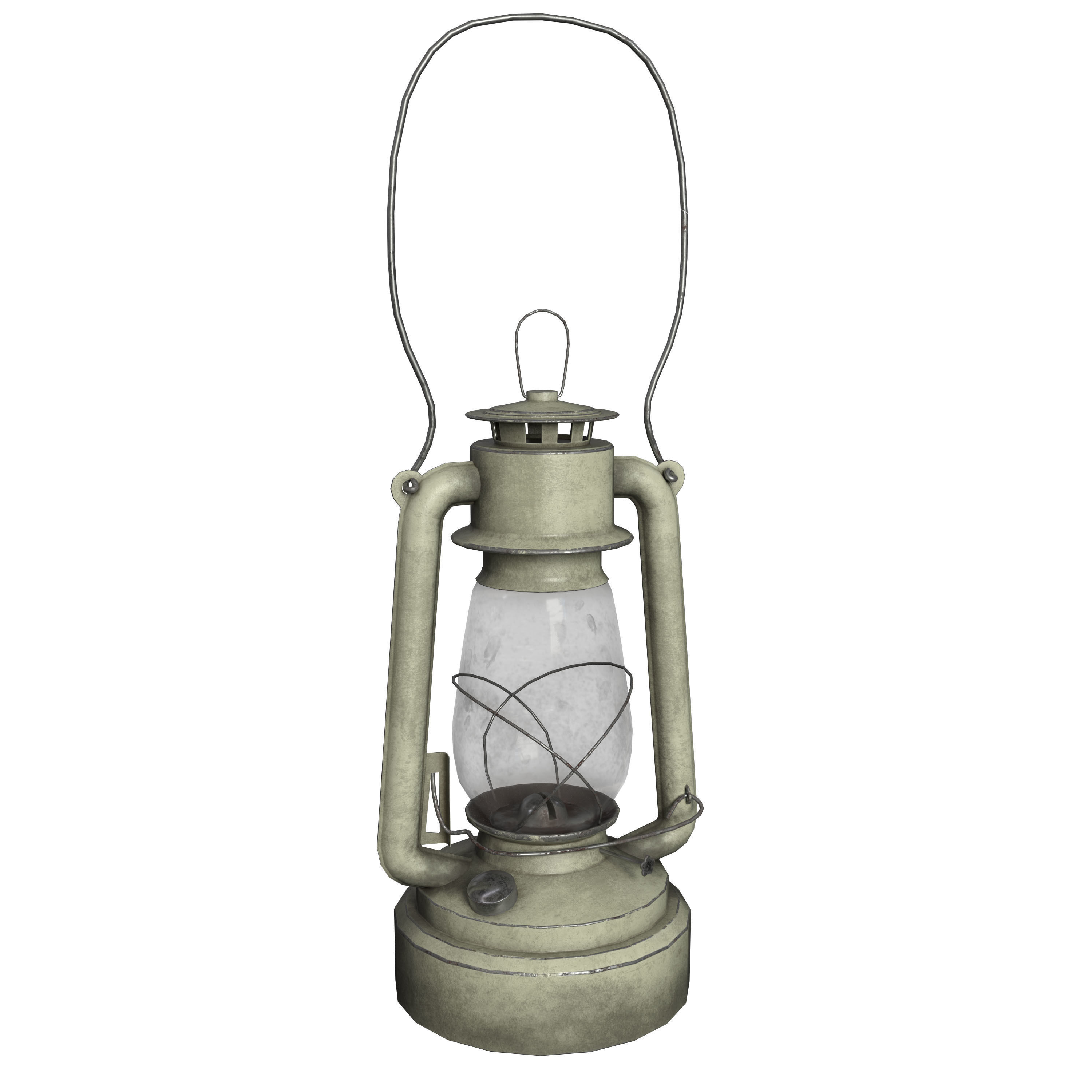 Old Painted Kerosene Lamp - 6 colors Low-poly 3D model_2
