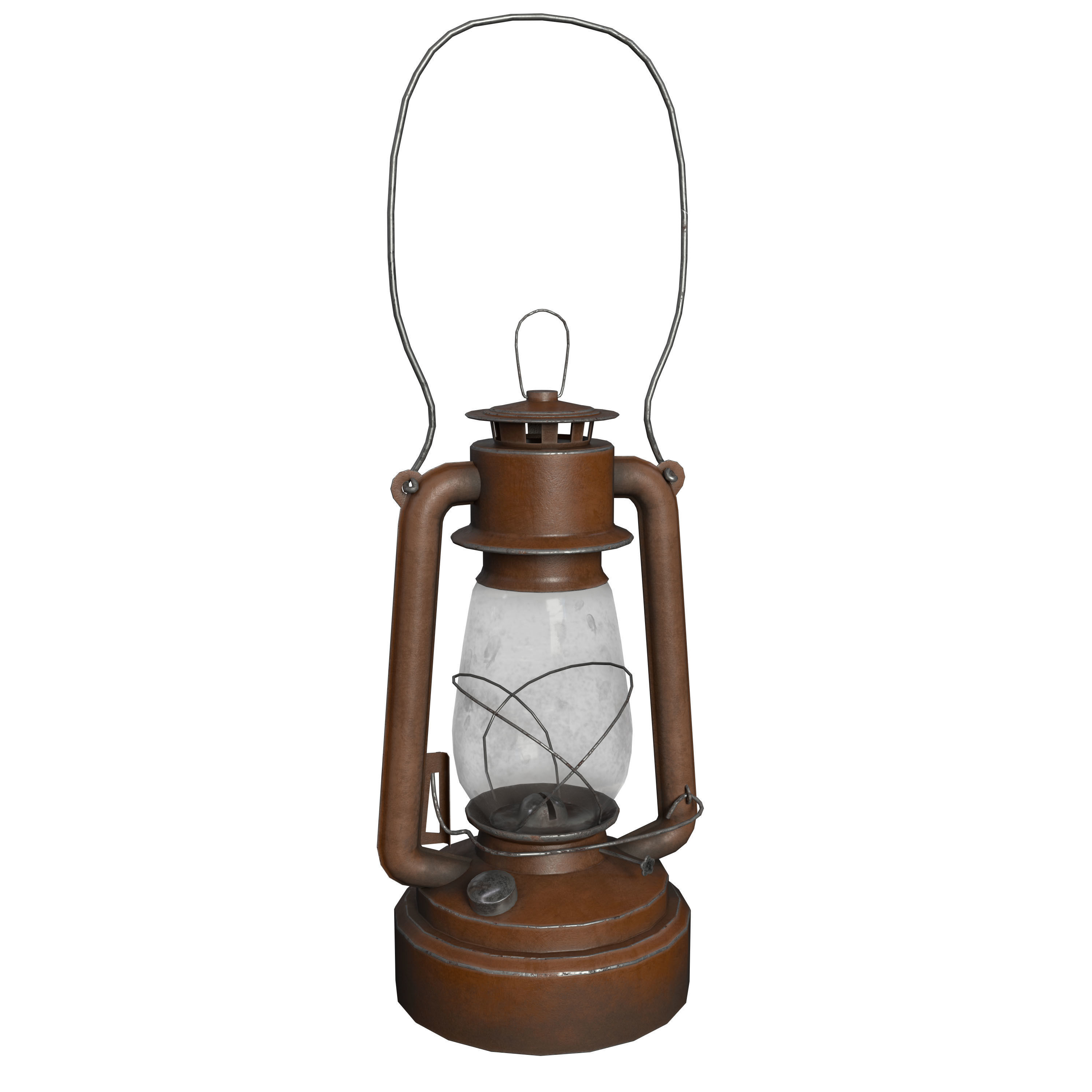 Old Painted Kerosene Lamp - 6 colors Low-poly 3D model_6