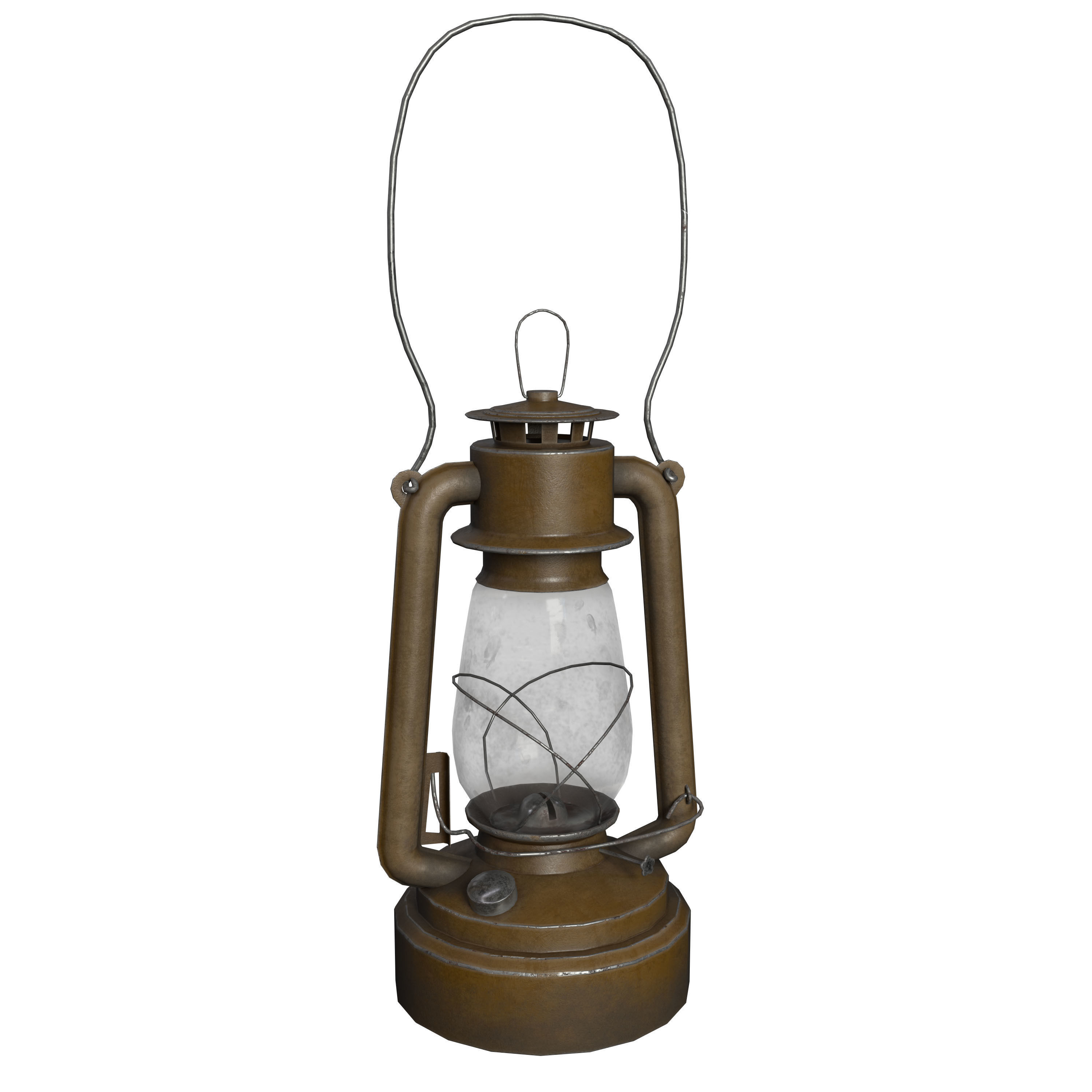 Old Painted Kerosene Lamp - 6 colors Low-poly 3D model_5