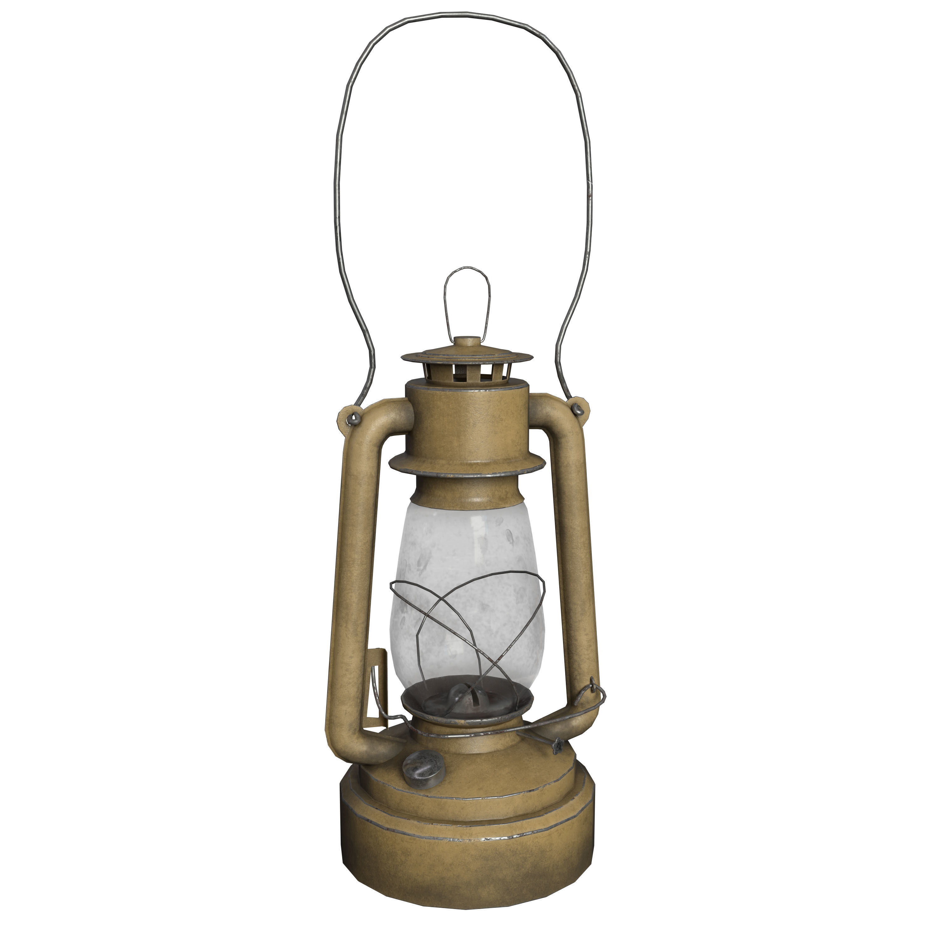 Old Painted Kerosene Lamp - 6 colors Low-poly 3D model_4