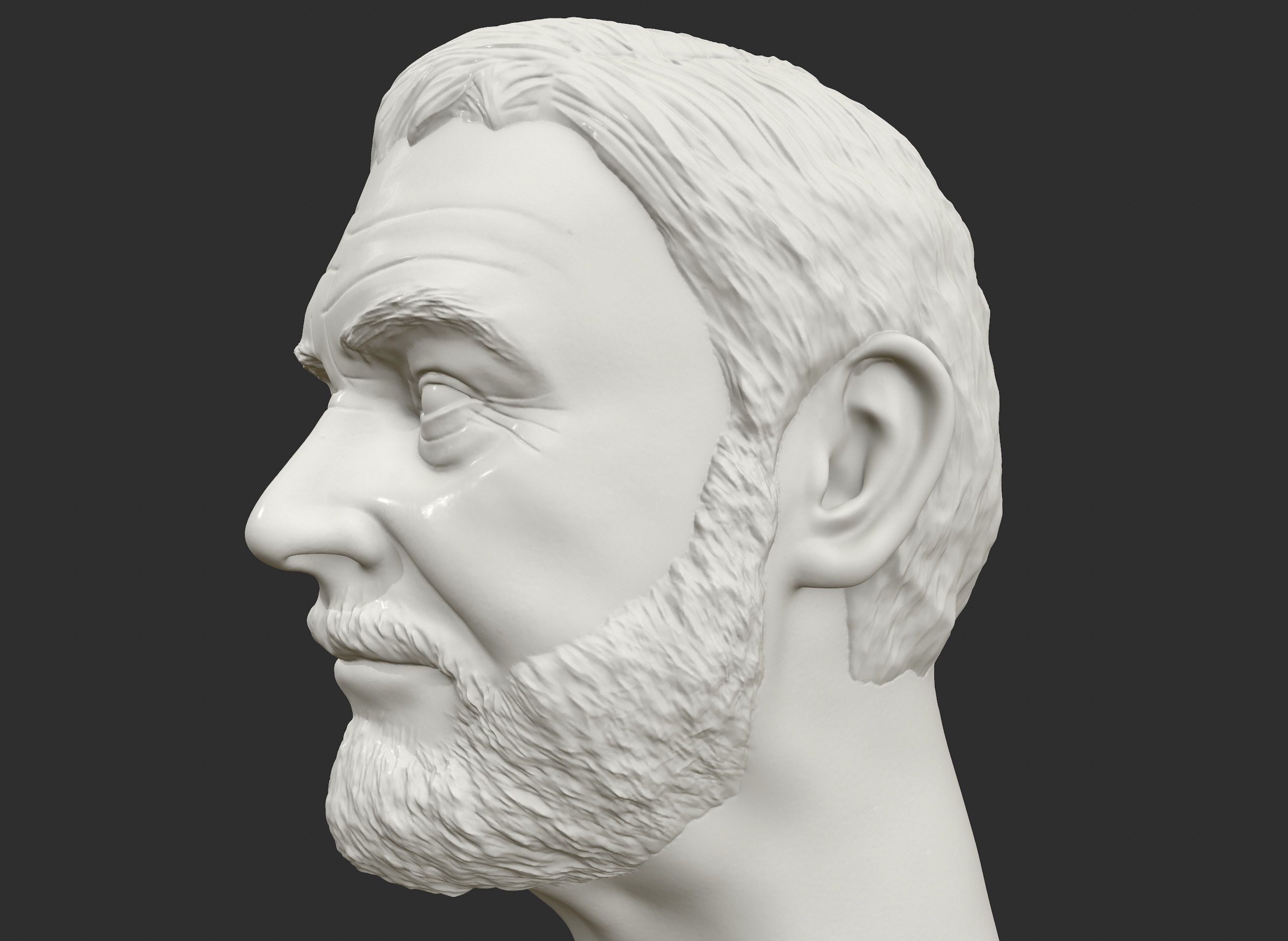 Sean Connery 3D printable portrait sculpture  3D print model_4