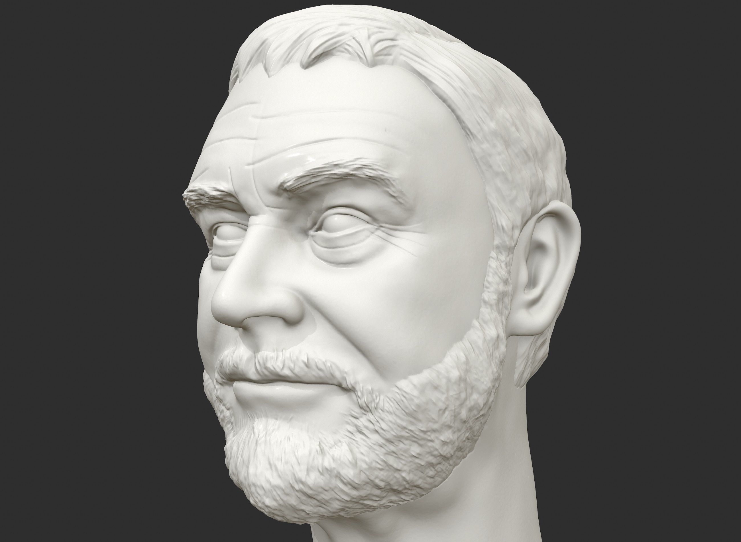 Sean Connery 3D printable portrait sculpture  3D print model_6