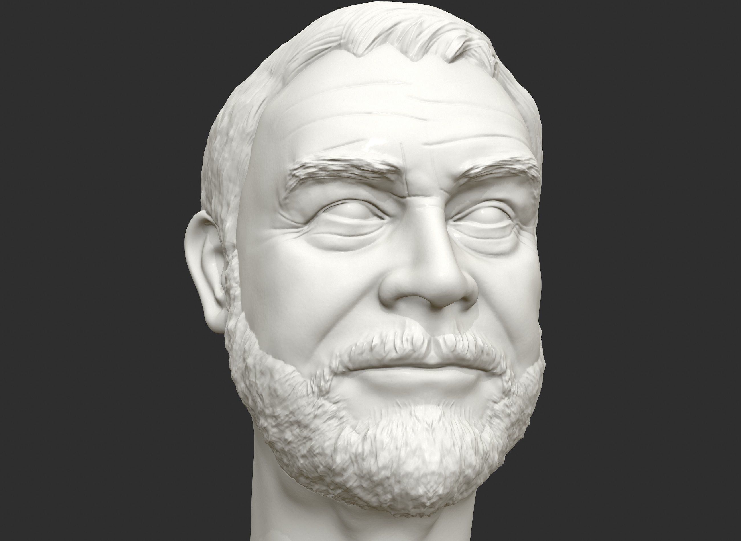 Sean Connery 3D printable portrait sculpture  3D print model_5