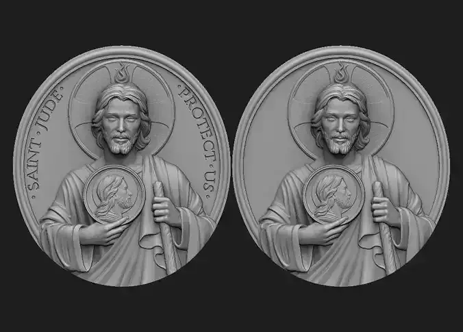 Saint Jude Medallion 3D print model