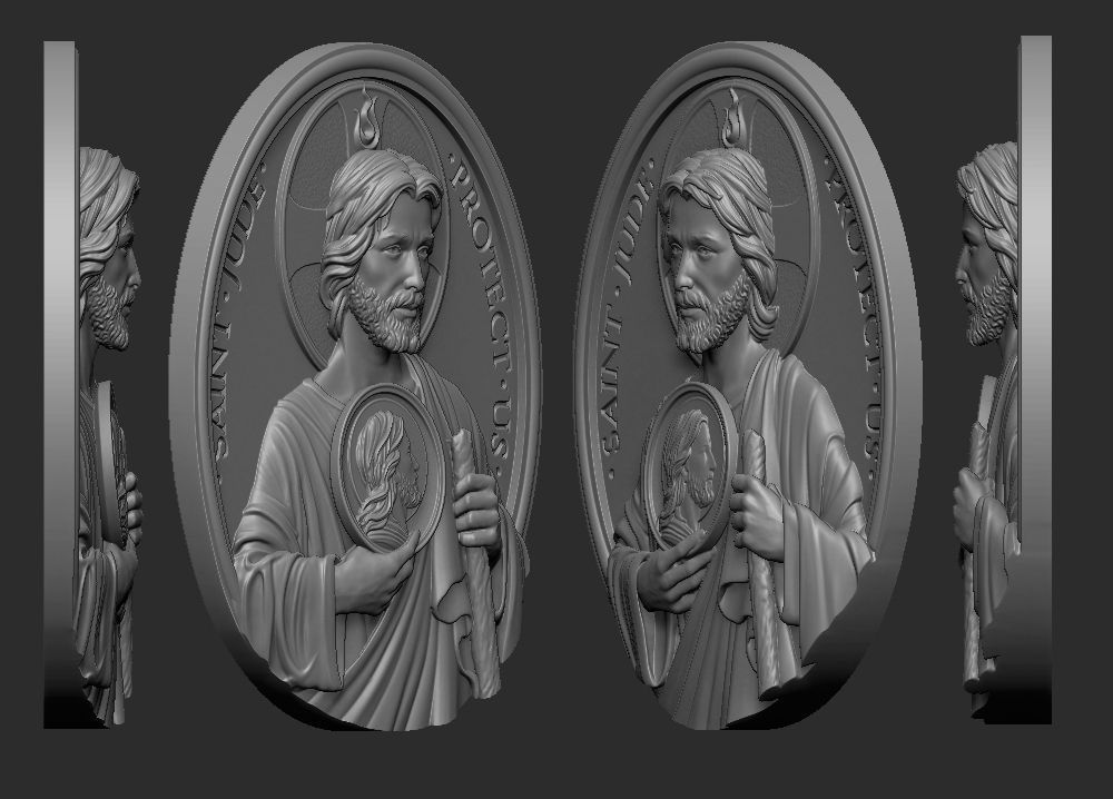 Saint Jude Medallion 3D print model_1