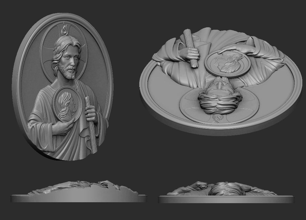 Saint Jude Medallion 3D print model_2