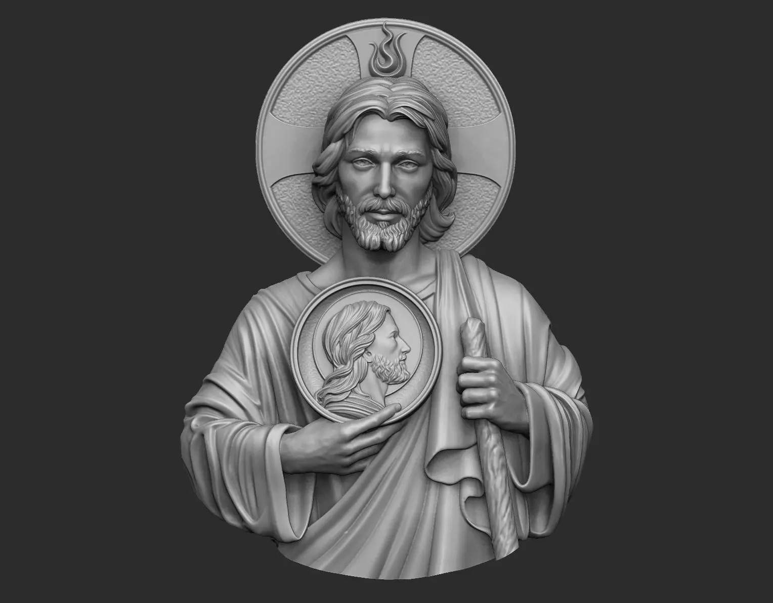 Saint Jude Pendant 3D print model_0