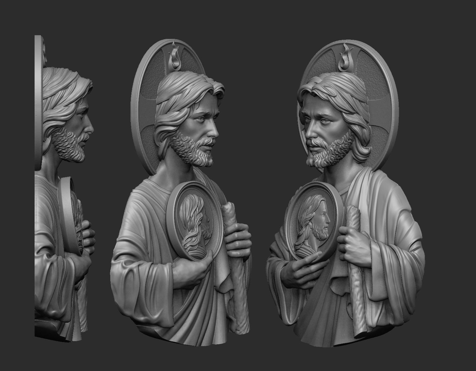 Saint Jude Pendant 3D print model_1