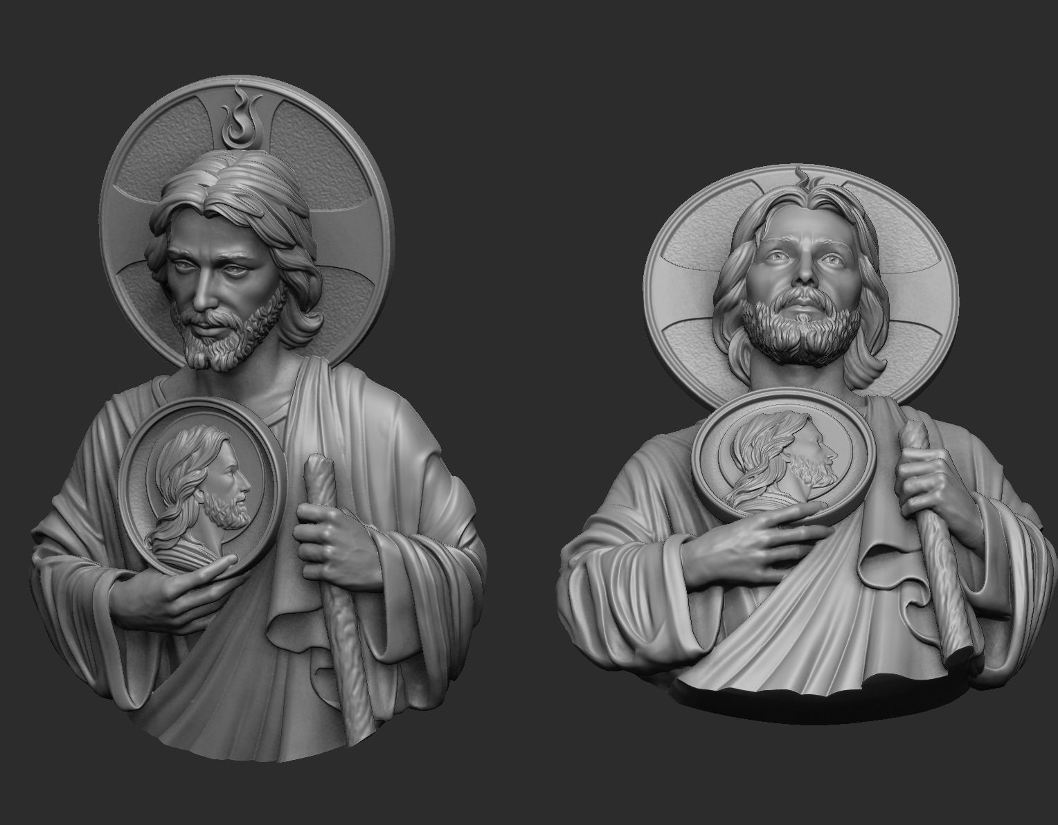 Saint Jude Pendant 3D print model_2
