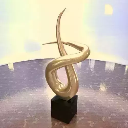 Abstract silver flame home decoration statue