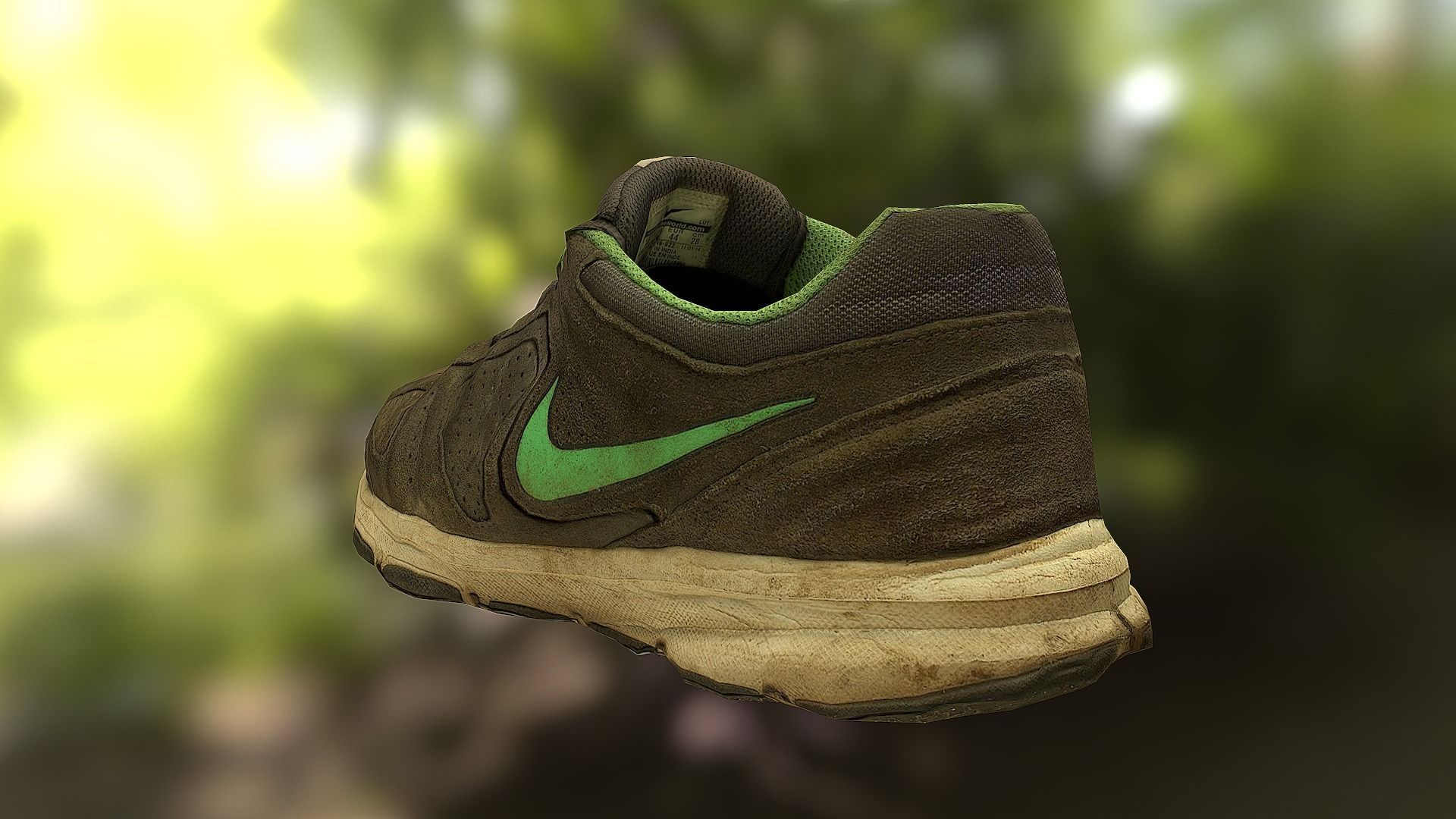 Worn Nike shoe low poly 3D model Low-poly 3D model_3