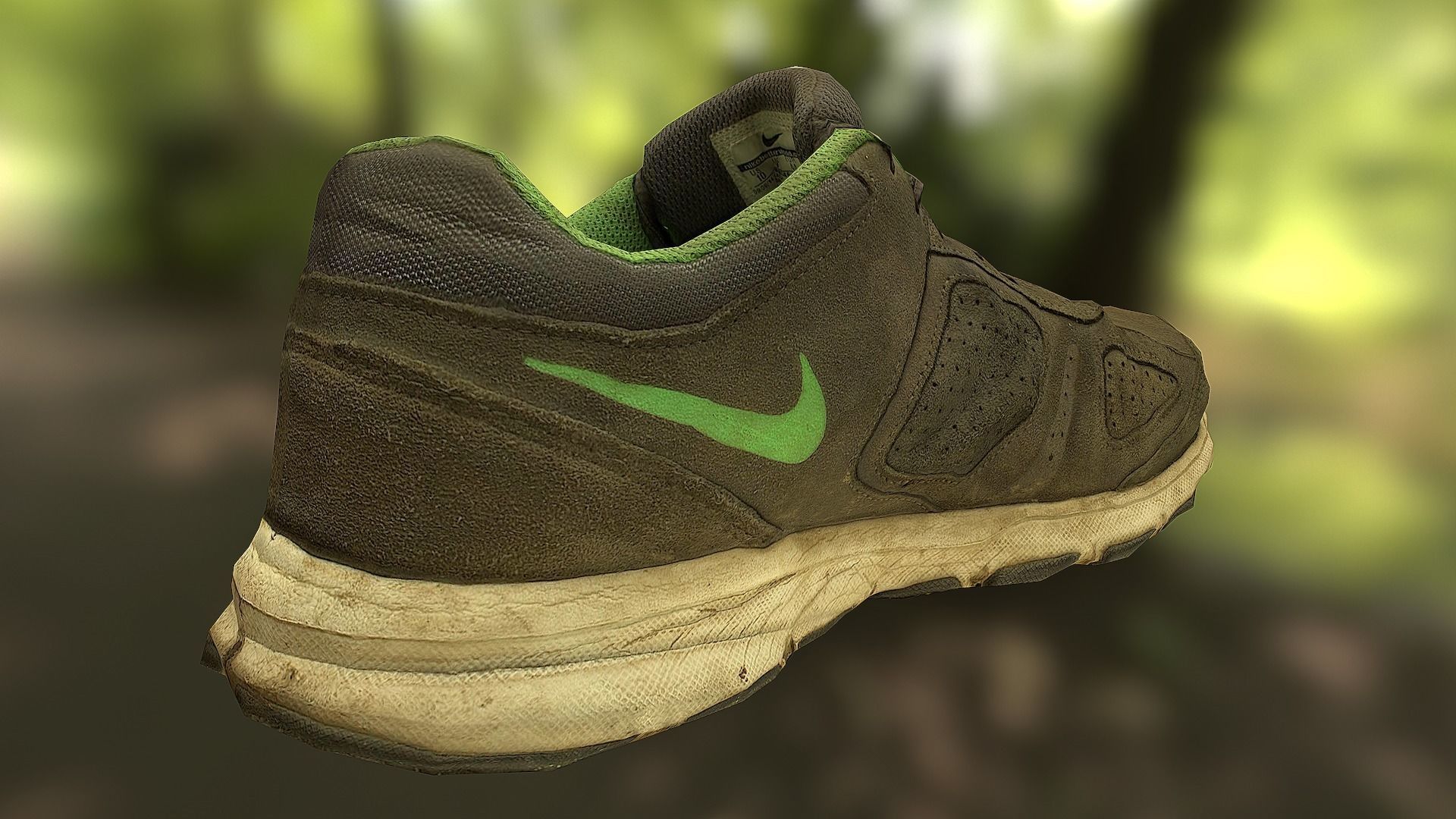 Worn Nike shoe low poly 3D model Low-poly 3D model_2