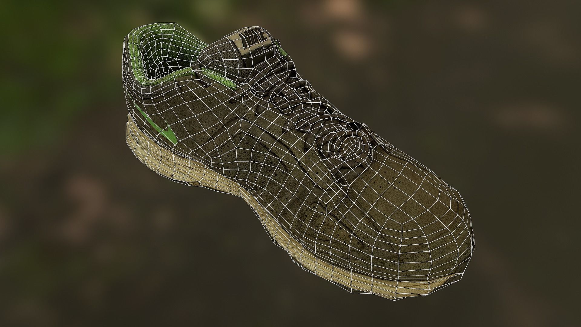 Worn Nike shoe low poly 3D model Low-poly 3D model_8