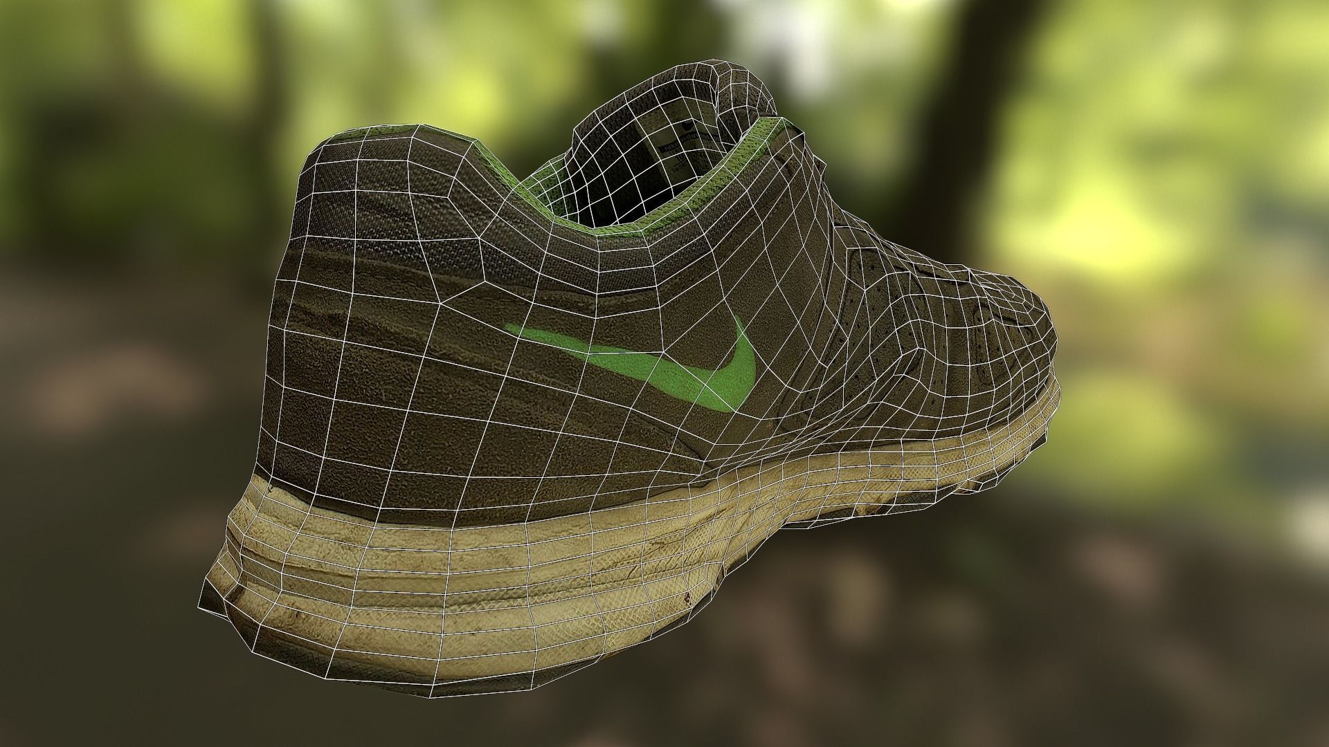 Worn Nike shoe low poly 3D model Low-poly 3D model_10