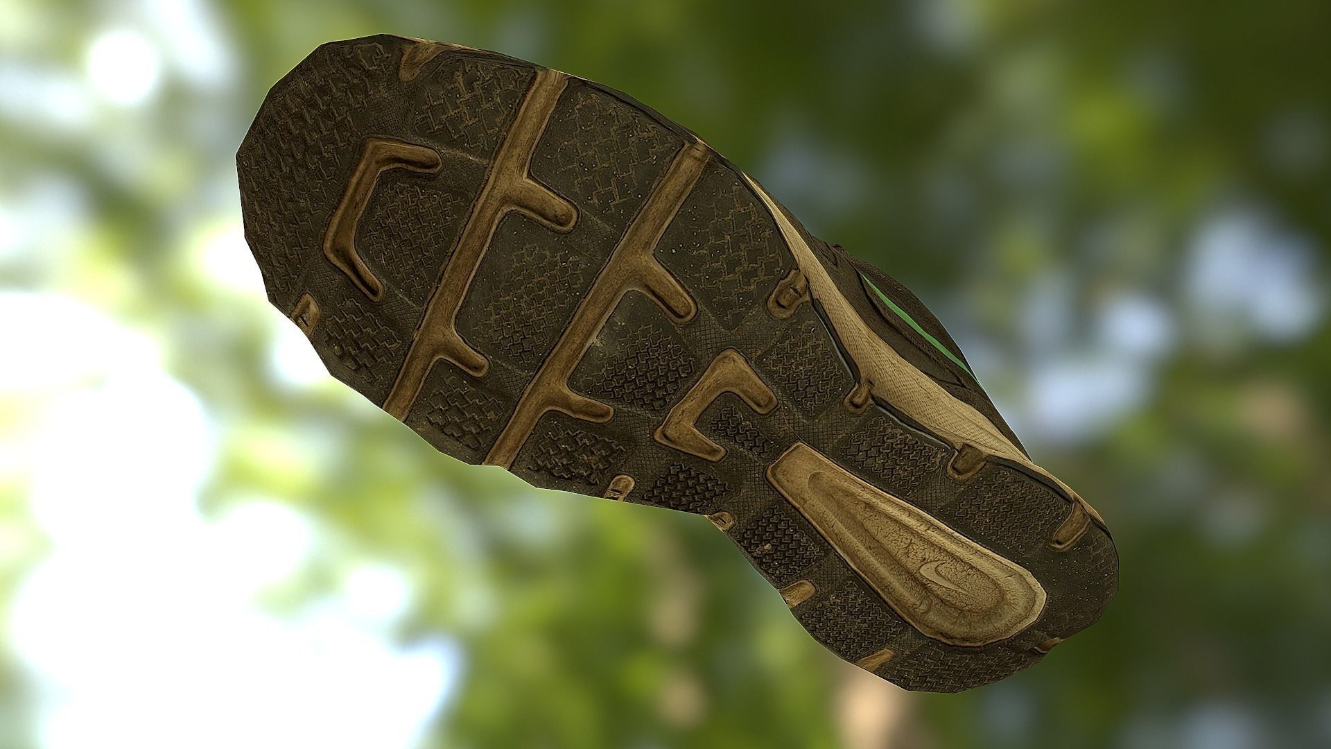 Worn Nike shoe low poly 3D model Low-poly 3D model_7