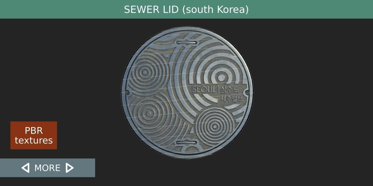 South Korea sewer lid Low-poly 3D model_4