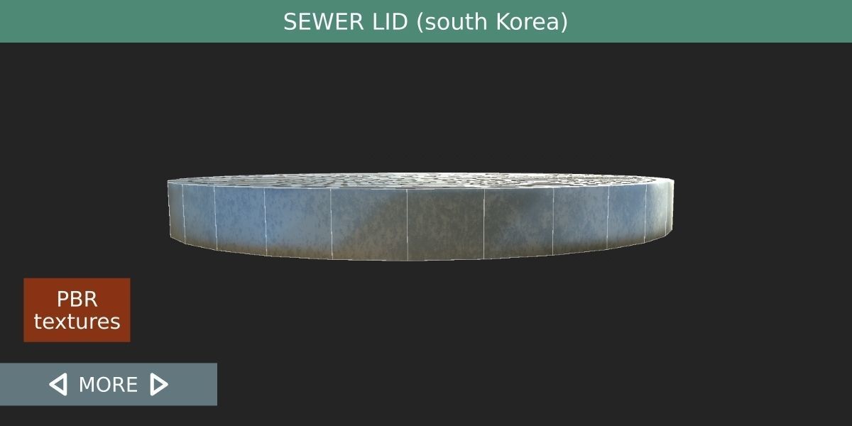 South Korea sewer lid Low-poly 3D model_7