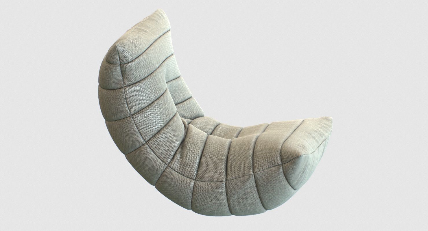 Lounge Bag Low-poly 3D model_3