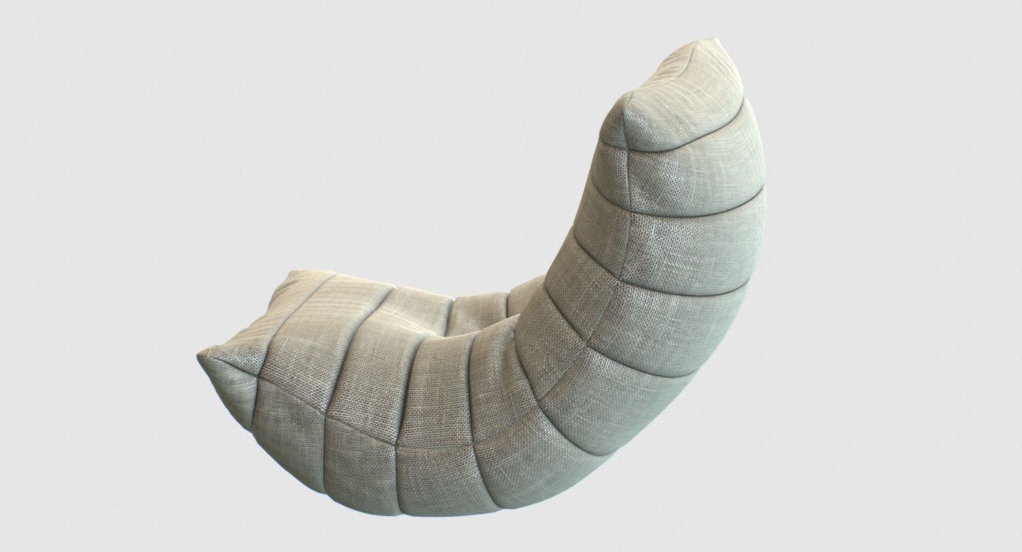 Lounge Bag Low-poly 3D model_7