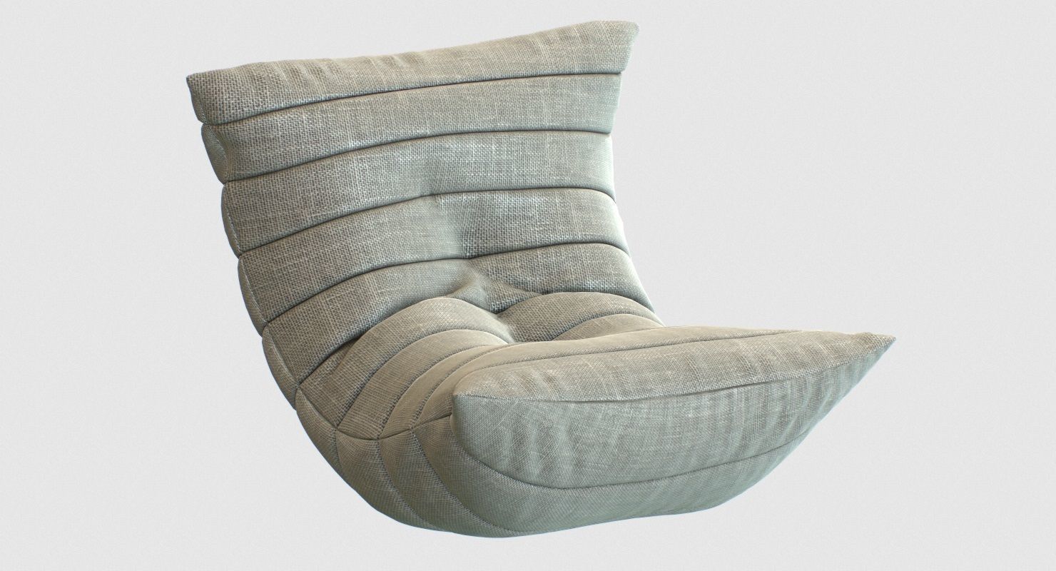 Lounge Bag Low-poly 3D model_2