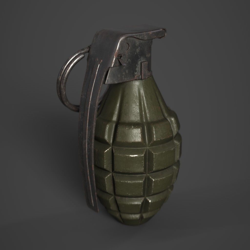 MK2 Grenade Free low-poly 3D model_2