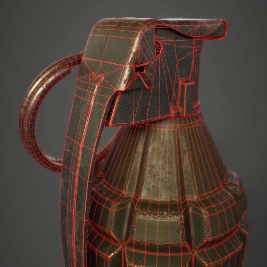 MK2 Grenade Free low-poly 3D model_9
