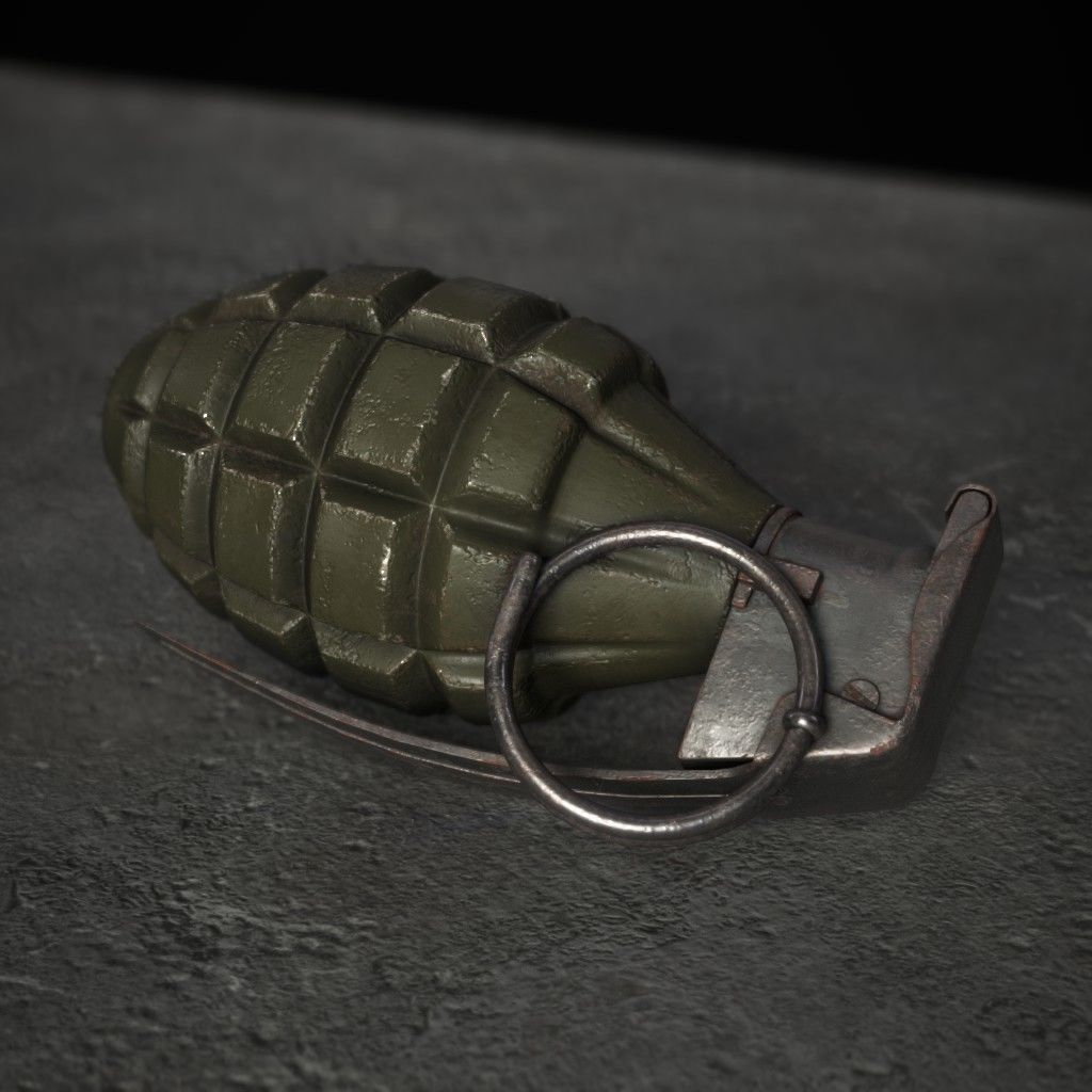 MK2 Grenade Free low-poly 3D model_6