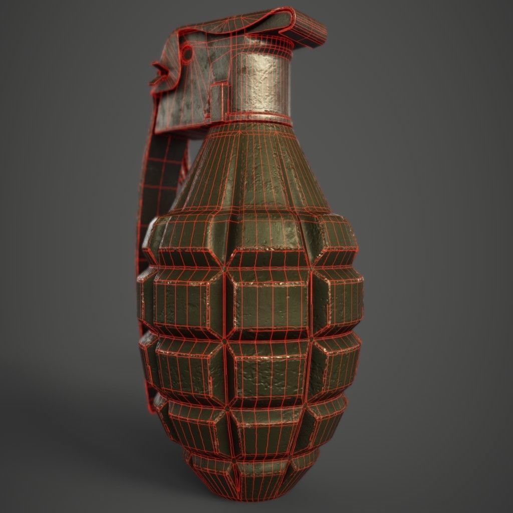 MK2 Grenade Free low-poly 3D model_8