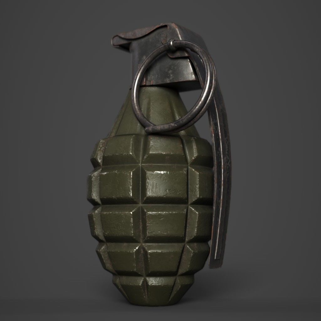 MK2 Grenade Free low-poly 3D model_3