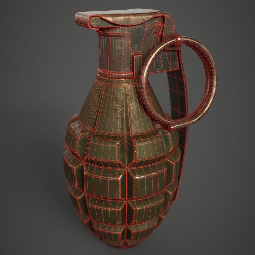 MK2 Grenade Free low-poly 3D model_7