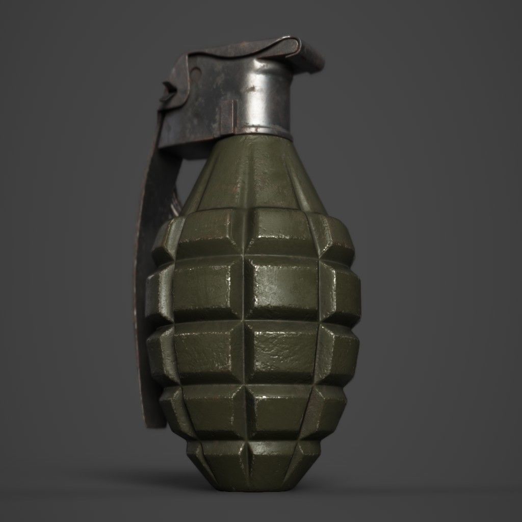 MK2 Grenade Free low-poly 3D model_1