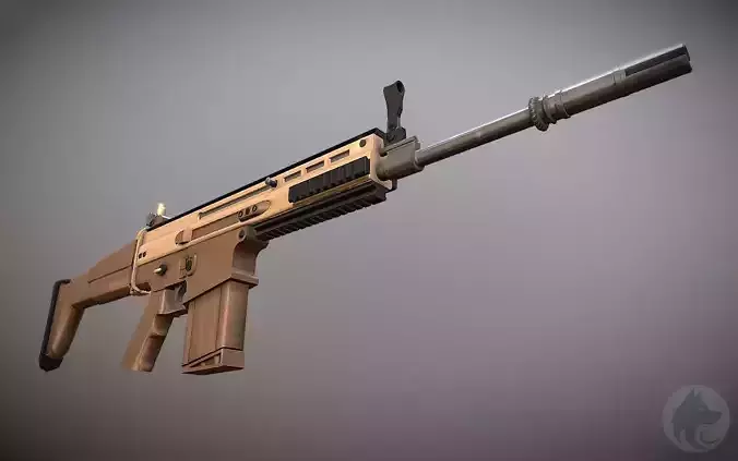 FN SCAR Low-poly 3D model