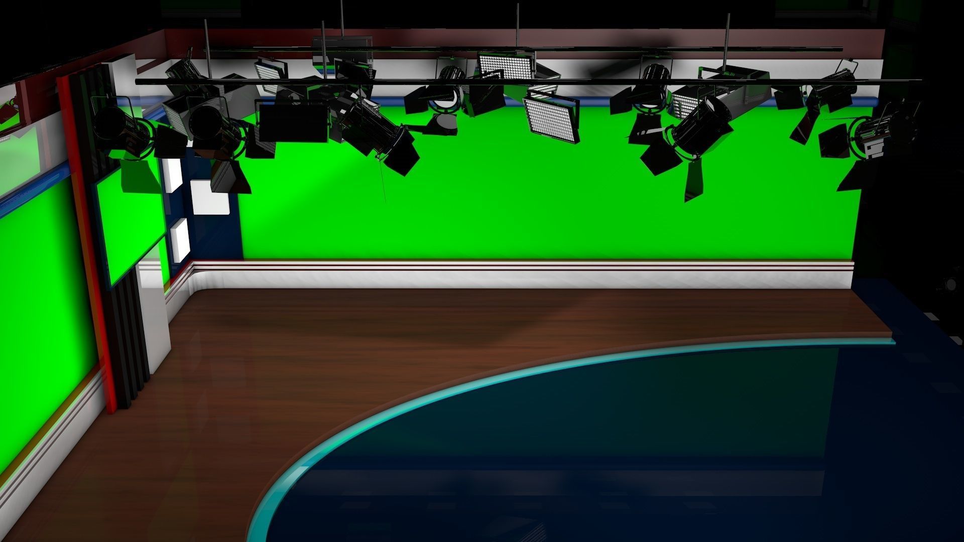 Virtual Studio 001 - News Studio 3D model_5