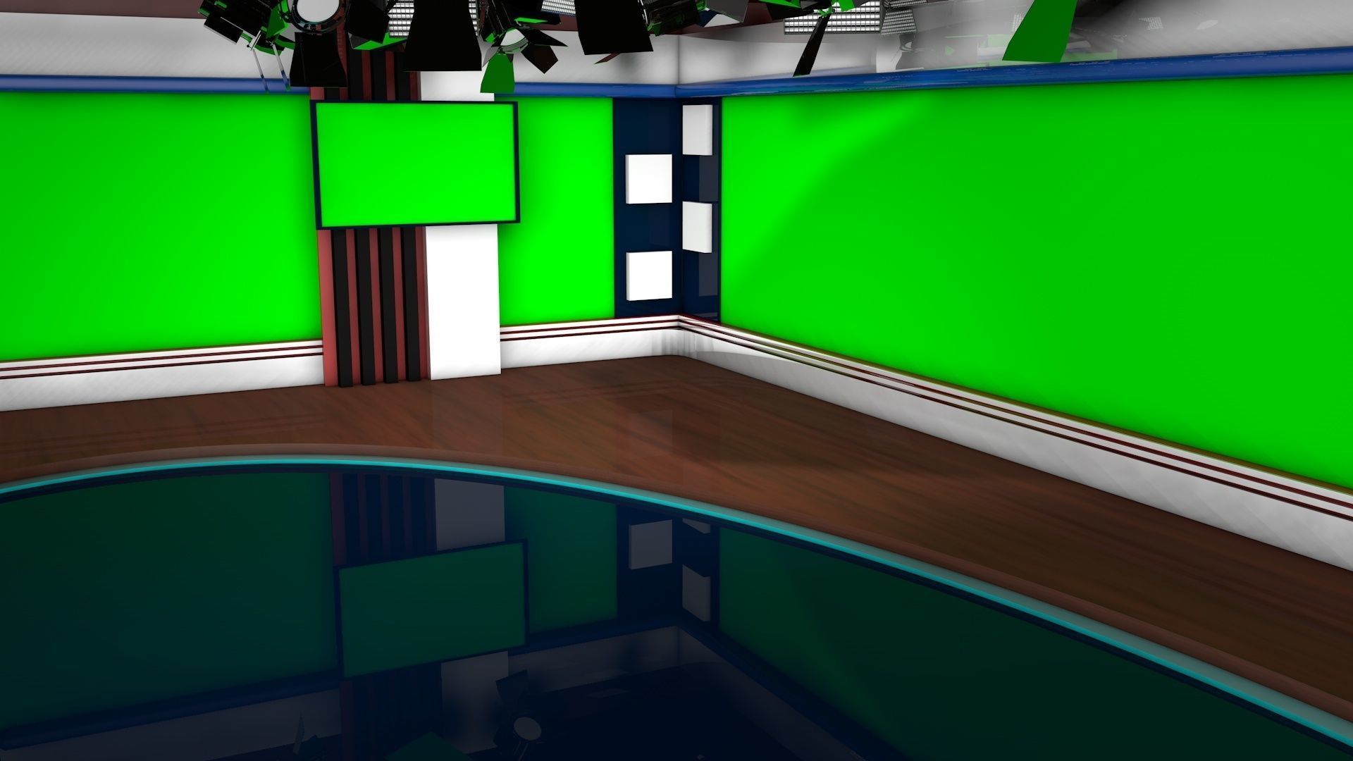 Virtual Studio 001 - News Studio 3D model_6