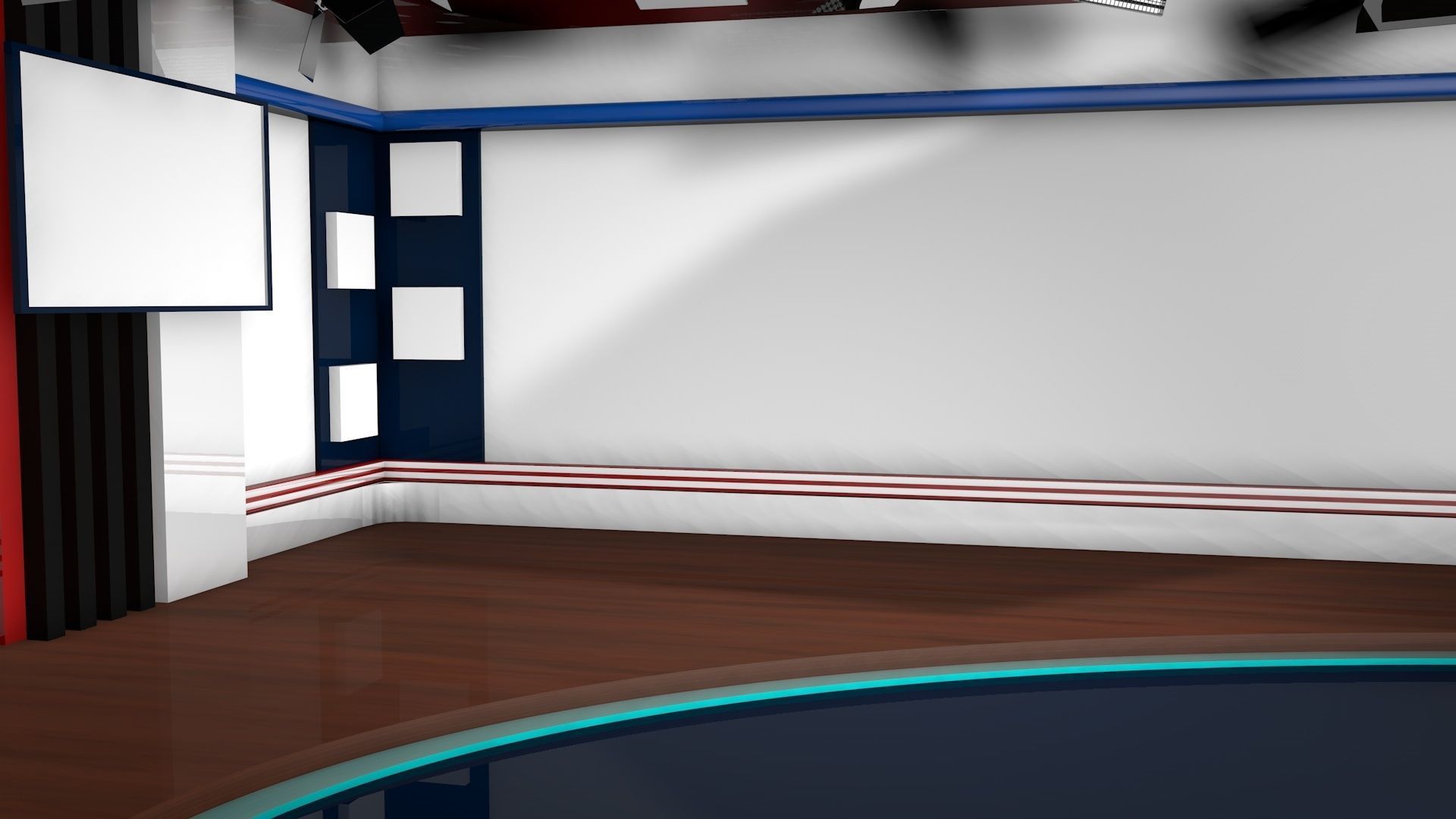 Virtual Studio 001 - News Studio 3D model_2