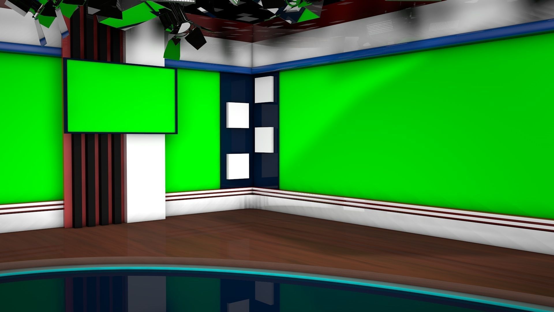 Virtual Studio 001 - News Studio 3D model_4