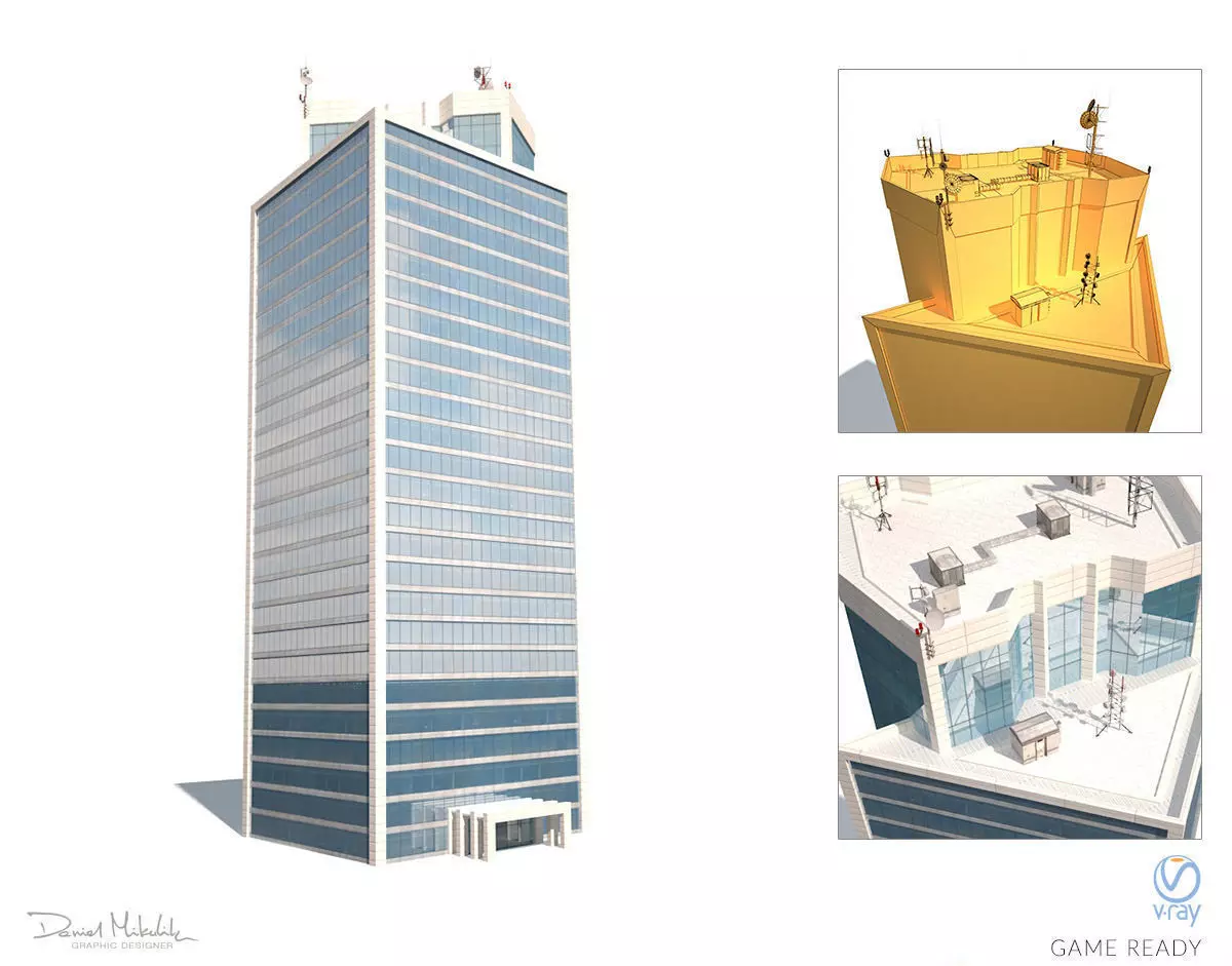 Skyscraper 12 Low Poly 3d Model Low-poly 3D model