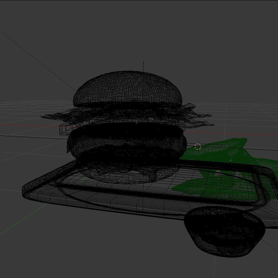 Cheese burger 3D model_1
