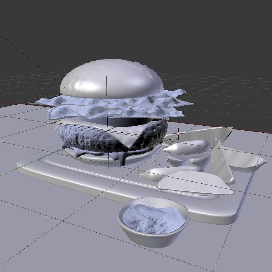 Cheese burger 3D model_4