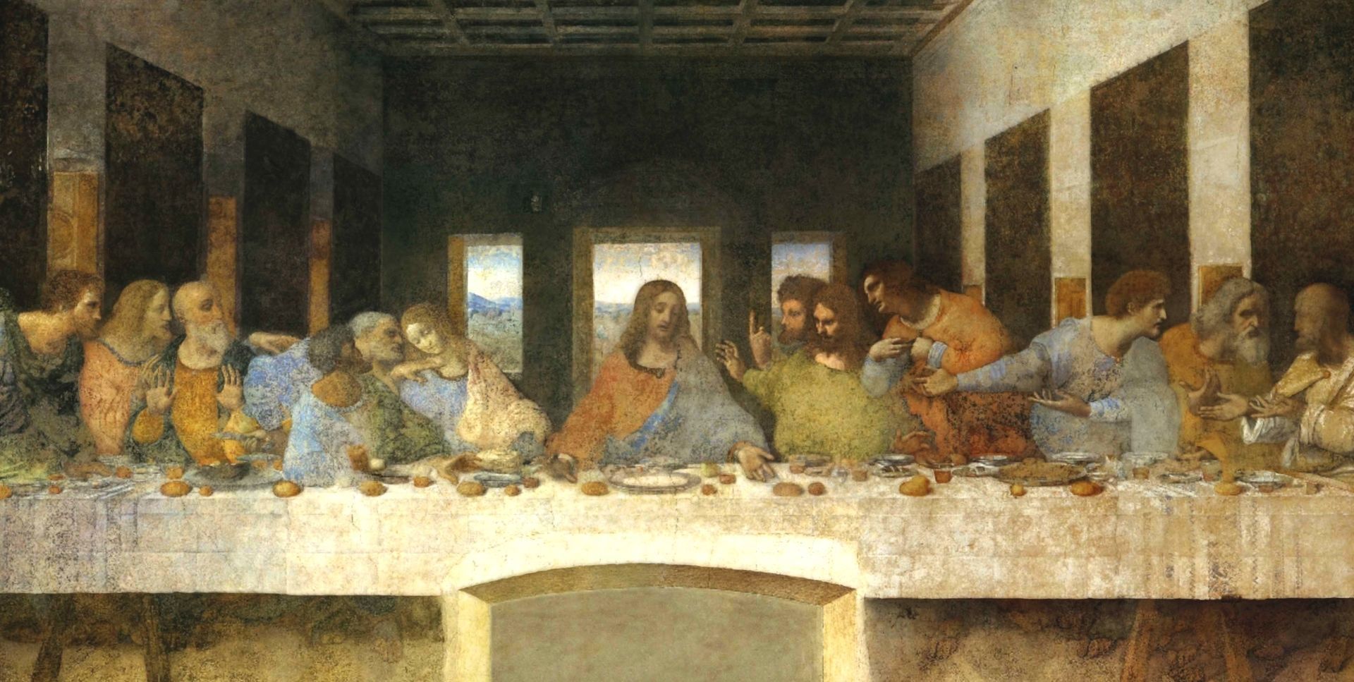 The Last Supper painting by Leonardo da Vinci for 3D printing 3D print model_1
