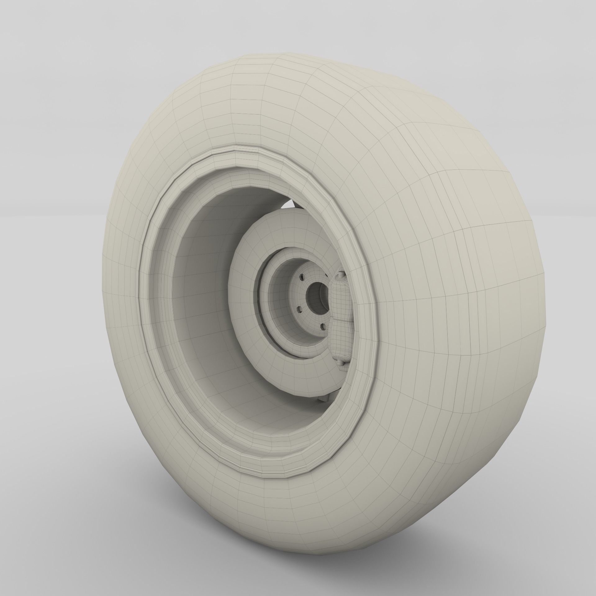 Generic Dark Alloy Wheel and Brake 3D model_7
