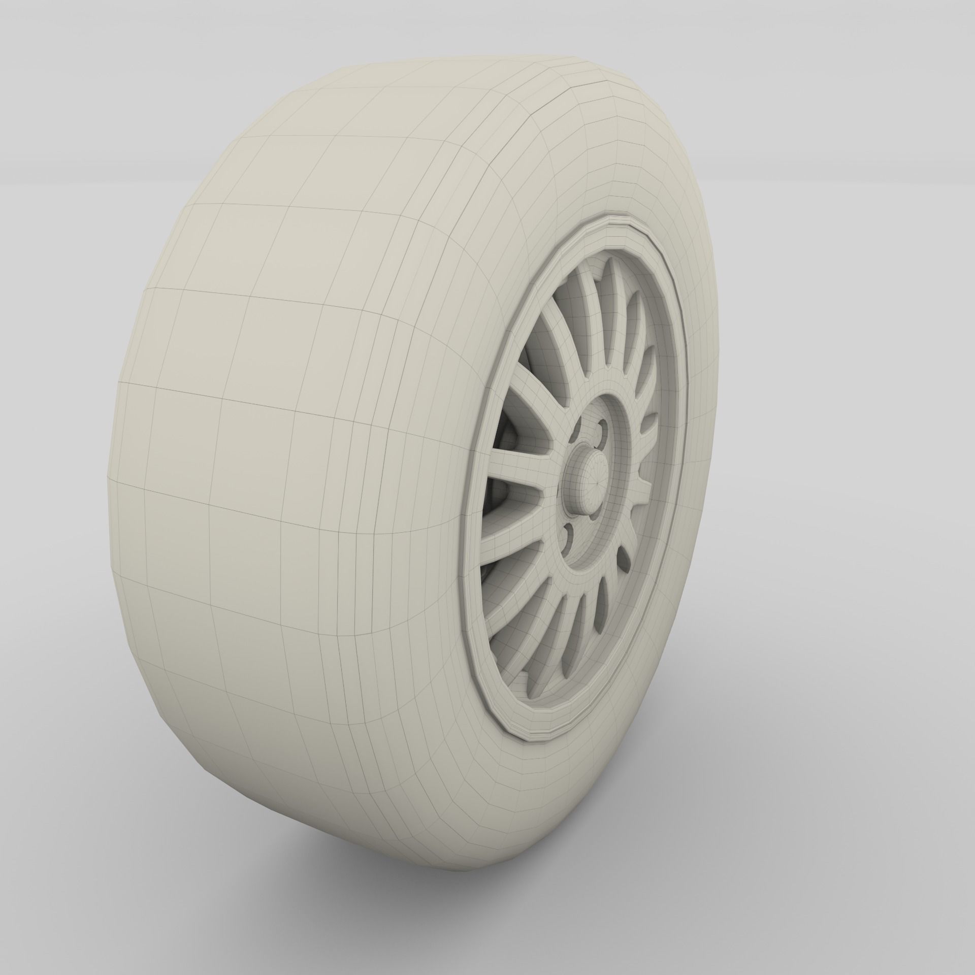 Generic Dark Alloy Wheel and Brake 3D model_11