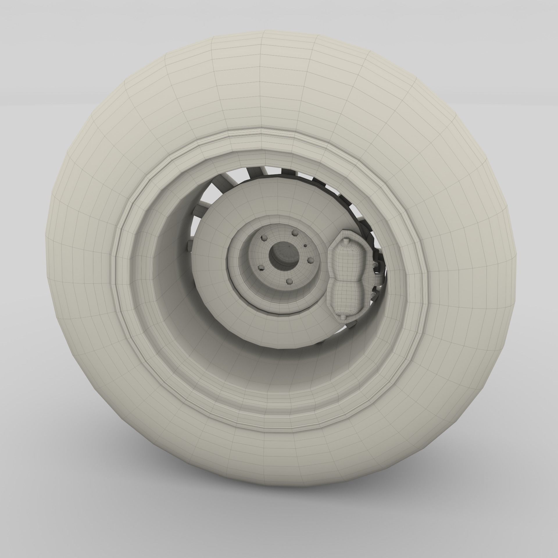 Generic Dark Alloy Wheel and Brake 3D model_10